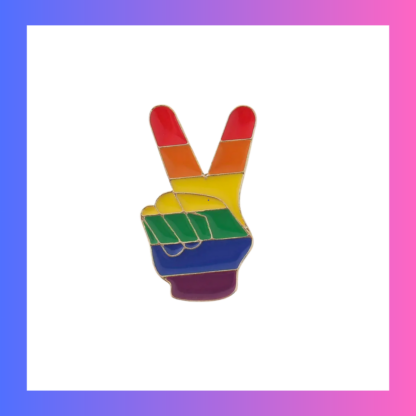 Rainbow peace sign Pin