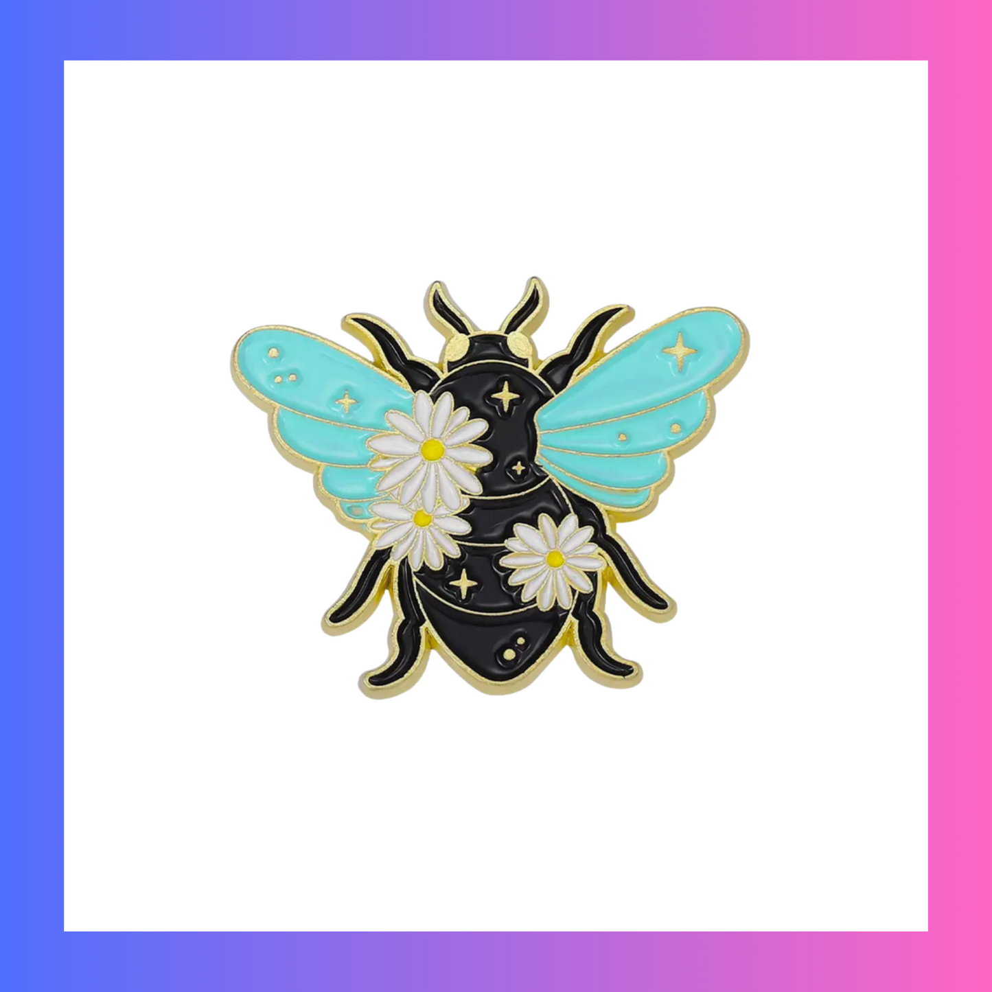 Bee with flowers Pin