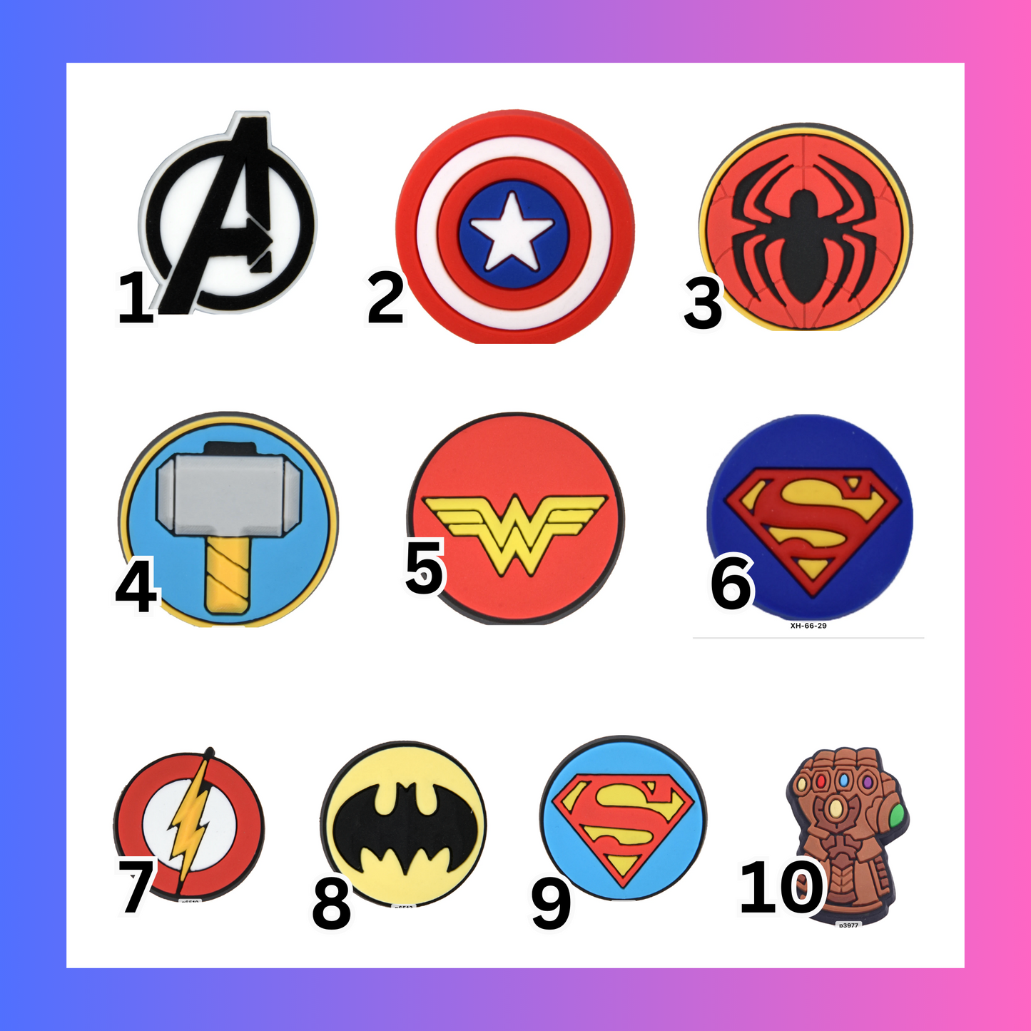 Superhero Logo Charms