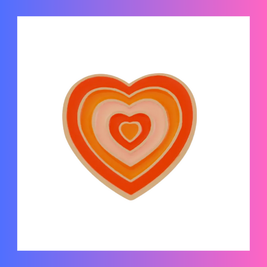 Orange Hearts Pin