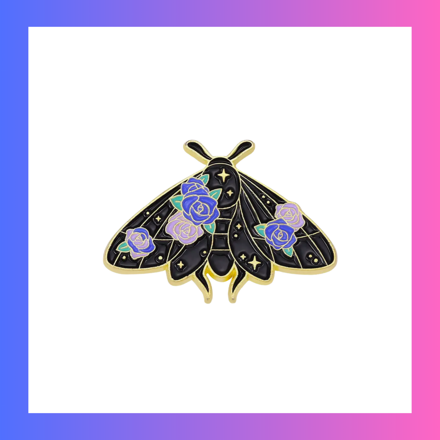 Moth with flowers Pin